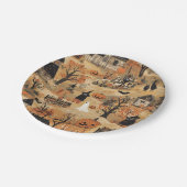 Vintages Halloween-Bauernmuster Pappteller (Schrägansicht)