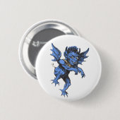 Vintages Halloween, Beängstigender Gardinendemon Button (Vorne & Hinten)