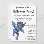 Vintages Halloween, Beängstigender Gardinendemon Einladung (Rückseite)