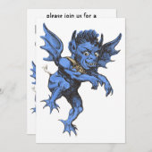 Vintages Halloween, Beängstigender Gardinendemon Einladung (Vorne/Hinten)