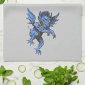 Vintages Halloween, Beängstigender Gardinendemon Geschirrtuch (Gefaltet)