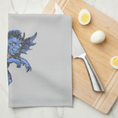 Vintages Halloween, Beängstigender Gardinendemon Geschirrtuch (Viertel Falte)