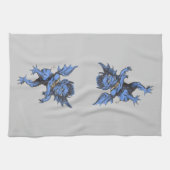 Vintages Halloween, Beängstigender Gardinendemon Geschirrtuch (Horizontal)