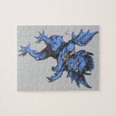 Vintages Halloween, Beängstigender Gardinendemon Puzzle (Horizontal)