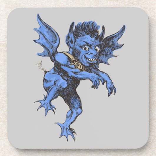 Vintages Halloween, Beängstigender Gardinendemon Untersetzer (Vorderseite)