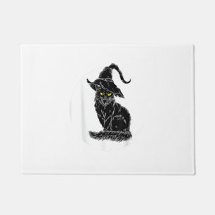 Vintages Halloween Beängstigender Schwarzer Katze  Fußmatte