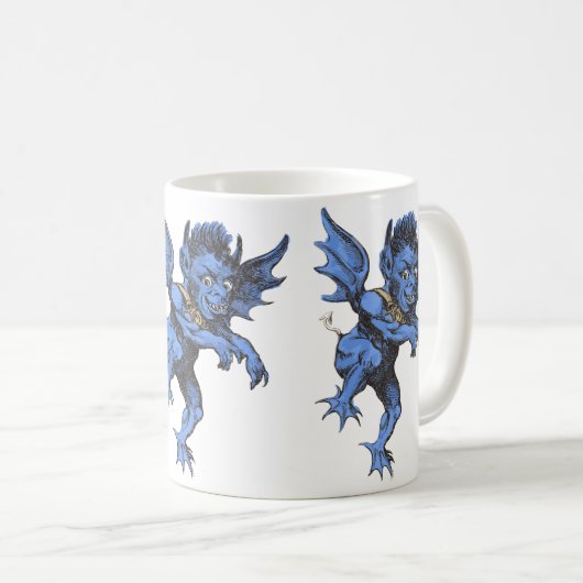 Vintages Halloween, Beängstigendes Graugürtel-Demo Kaffeetasse (VorderseiteRechts)