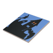 Vintages Halloween, Beängstigendes Spuk Haus und H Fliese (Seite)