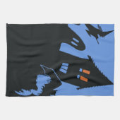 Vintages Halloween, Beängstigendes Spuk Haus und H Handtuch (Horizontal)