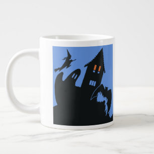 Vintages Halloween, Beängstigendes Spuk Haus und H Jumbo-Tasse