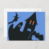 Vintages Halloween, Beängstigendes Spuk Haus und H Postkarte (Vorne/Hinten)