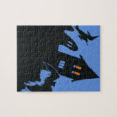 Vintages Halloween, Beängstigendes Spuk Haus und H Puzzle (Horizontal)