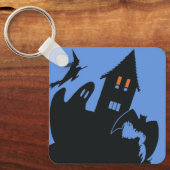 Vintages Halloween, Beängstigendes Spuk Haus und H Schlüsselanhänger (Vorderseite)