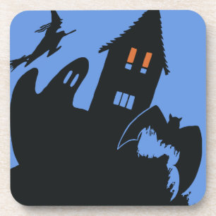 Vintages Halloween, Beängstigendes Spuk Haus und H Untersetzer