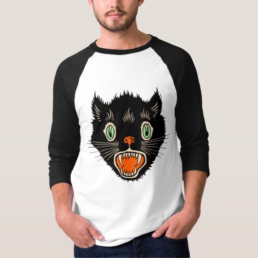 Vintages Halloween Black Cat Shirt (Vorderseite)