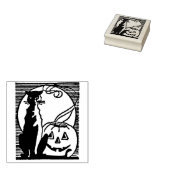 Vintages Halloween Black Cat und Jack O'Lantern Gummistempel (Stempel)