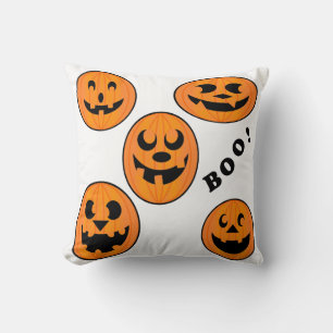 Vintages Halloween Black und Orange Bold Pumpkin Kissen