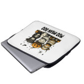 Vintages Halloween-Bulleblatt Laptopschutzhülle (Vorne Knopf)