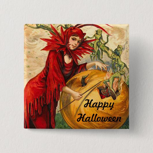 Vintages Halloween Button (Vorderseite)