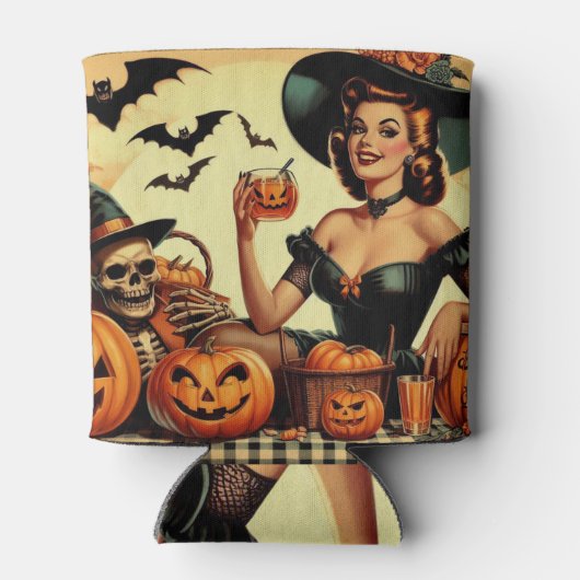 Vintages Halloween-Button Dosenkühler (Rückseite)