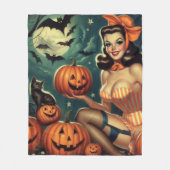 Vintages Halloween-Button Fleecedecke (Vorderseite)