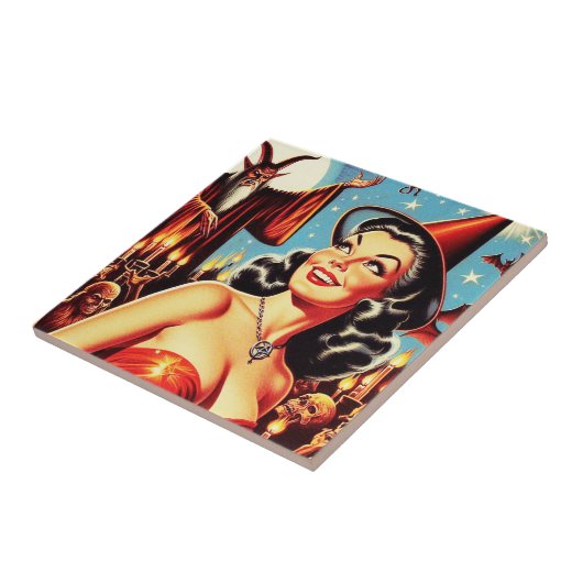 Vintages Halloween-Button Fliese (Seite)