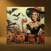 Vintages Halloween-Button Fliese