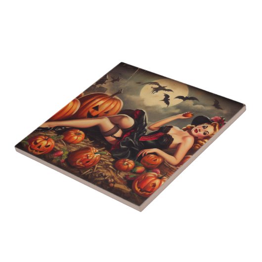 Vintages Halloween-Button Fliese (Seite)