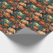 Vintages Halloween-Button Geschenkpapier (Ecke)