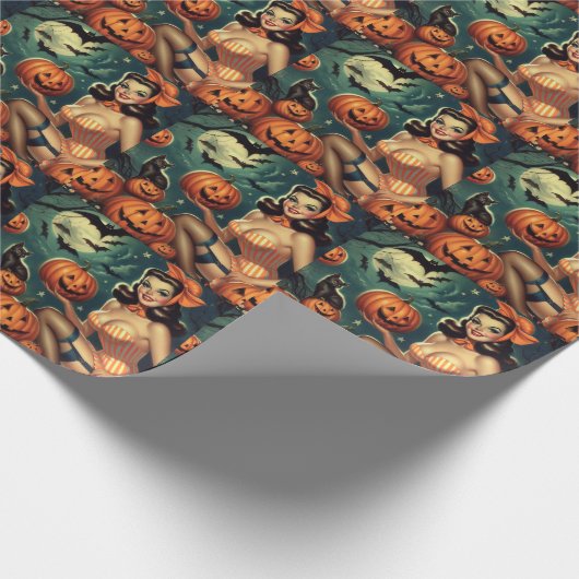 Vintages Halloween-Button Geschenkpapier (Ecke)