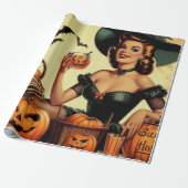 Vintages Halloween-Button Geschenkpapier (Ungerollt)