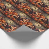 Vintages Halloween-Button Geschenkpapier (Ecke)