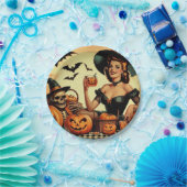 Vintages Halloween-Button Pappteller (Party)