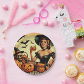 Vintages Halloween-Button Pappteller (Party)