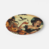 Vintages Halloween-Button Pappteller (Schrägansicht)