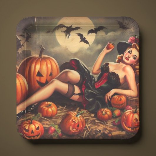 Vintages Halloween-Button Pappteller
