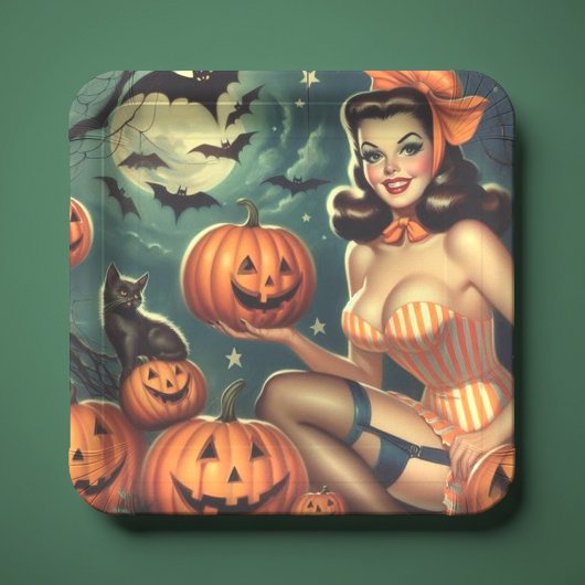 Vintages Halloween-Button Pappteller