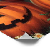 Vintages Halloween-Button Poster (Ecke)