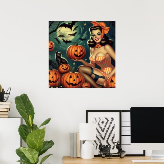 Vintages Halloween-Button Poster (Heimbüro)