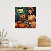 Vintages Halloween-Button Poster (Küche)