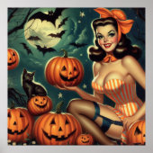 Vintages Halloween-Button Poster (Vorne)