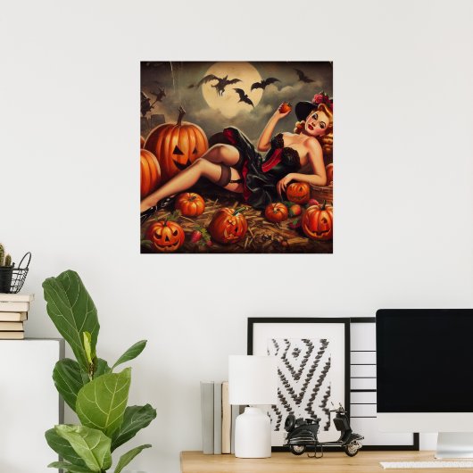 Vintages Halloween-Button Poster (Heimbüro)