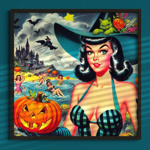 Vintages Halloween-Button Poster