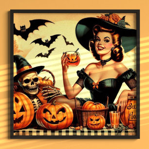 Vintages Halloween-Button Poster