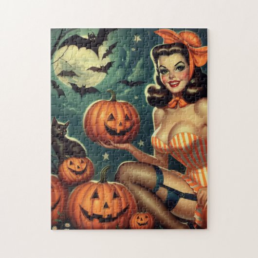 Vintages Halloween-Button Puzzle (Vertikal)