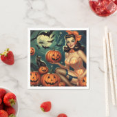 Vintages Halloween-Button Serviette (Beispiel)