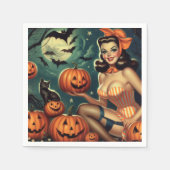 Vintages Halloween-Button Serviette (Vorderseite)