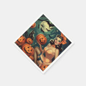 Vintages Halloween-Button Serviette (Ecke)
