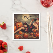 Vintages Halloween-Button Serviette (Beispiel)