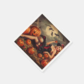 Vintages Halloween-Button Serviette (Ecke)
